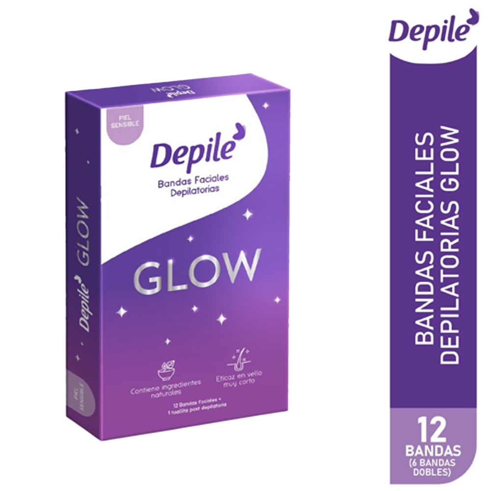 Bandas Depilatorias Faciales DEPILÉ Glow Caja 6un