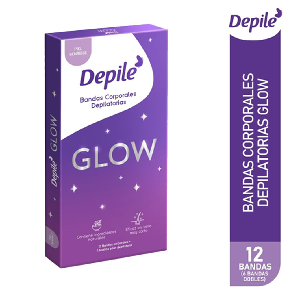 Bandas Depilatorias Corporales DEPILÉ Glow Dobles Caja 6un