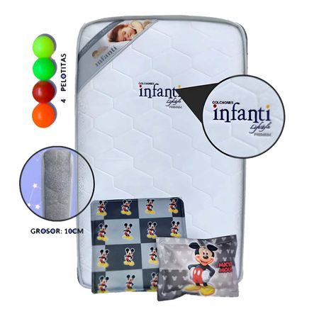 Colchón de bebé para cunas pack and play 10cm Gris Colchón de Bebé para Cunas Pack and Play Gris