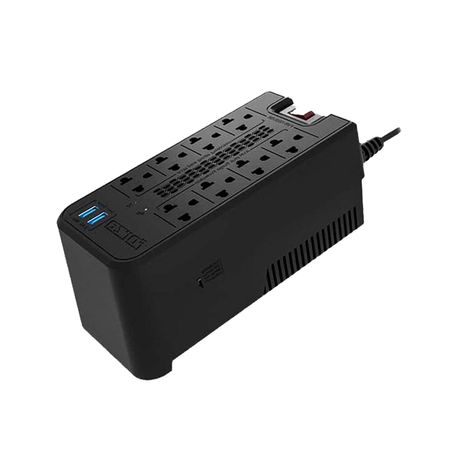 Estabilizador De Voltaje Forza Fvr-1222Usb 1200Va 600W Color Negro