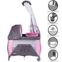 Cuna Corral Aluminio NAPY 779-C Tul Reina Rosado