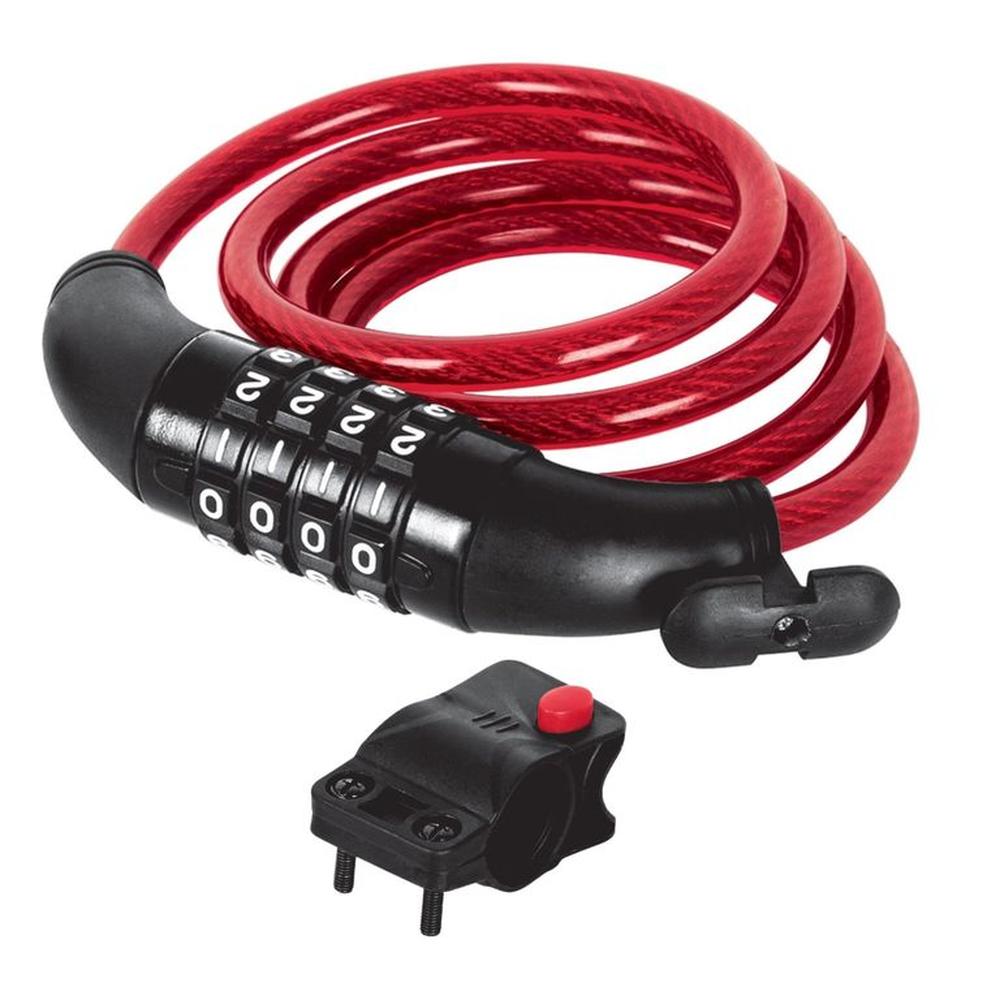 Candado bicicleta  con combinación, 8 mm X 1 m, Hermex