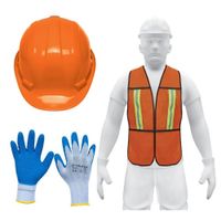 Kit EPPS casco de seguridad naranja guantes chaleco