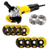 COMBO Amoladora Angular 4-1/2"" 750W + 10 Discos de corte, desbaste