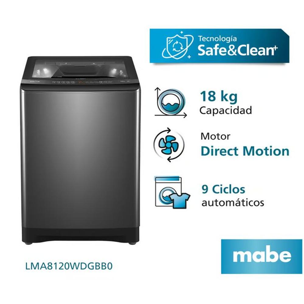 Lavadora Automática Direct Motion 18 Kg Diamond Gray Mabe - LMA8120WDGBB0