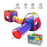 Carpa Circuito 4 En 1 Doble Túnel para Niños + 100 pelotas