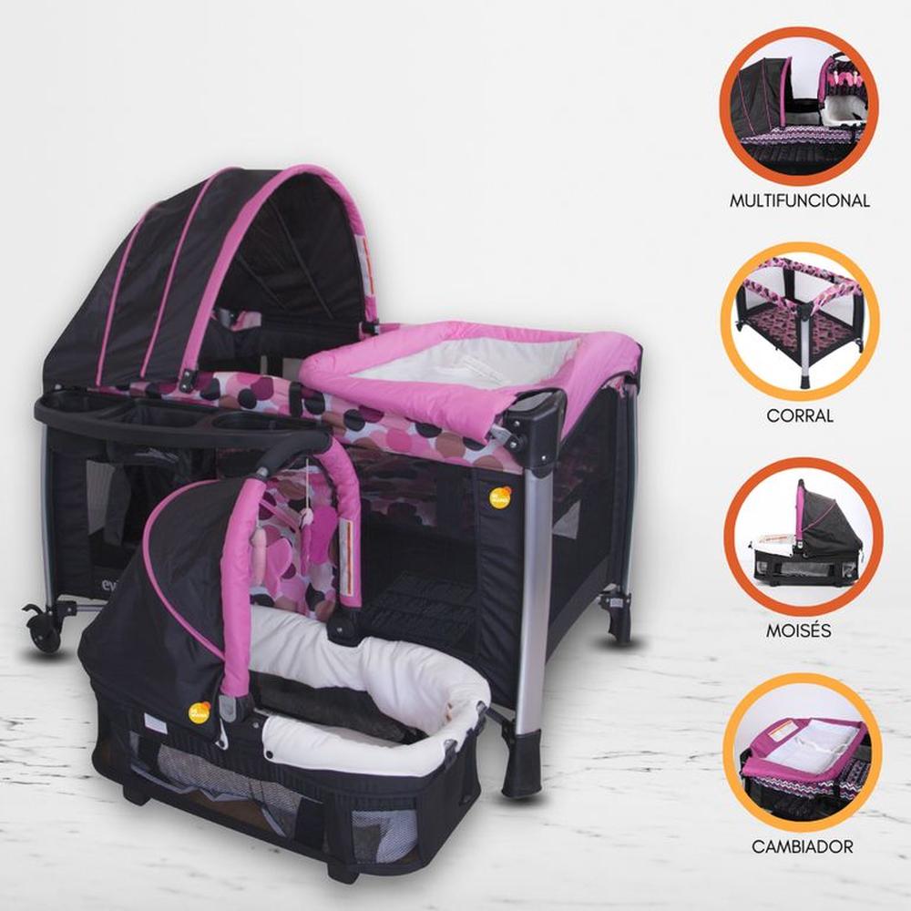 Cuna Corral Para Bebés «ZYBELA» Pink