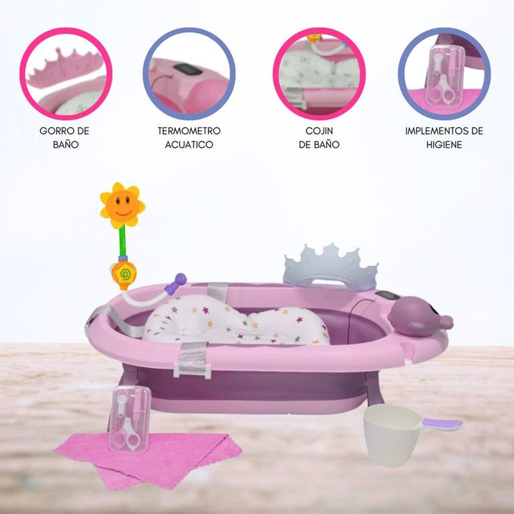 Tina bañera Plegable para Bebés «JELLY SPA» pink