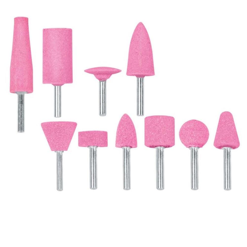 Juego de 10 piedras montadas zanco 1/4", uso general, Truper