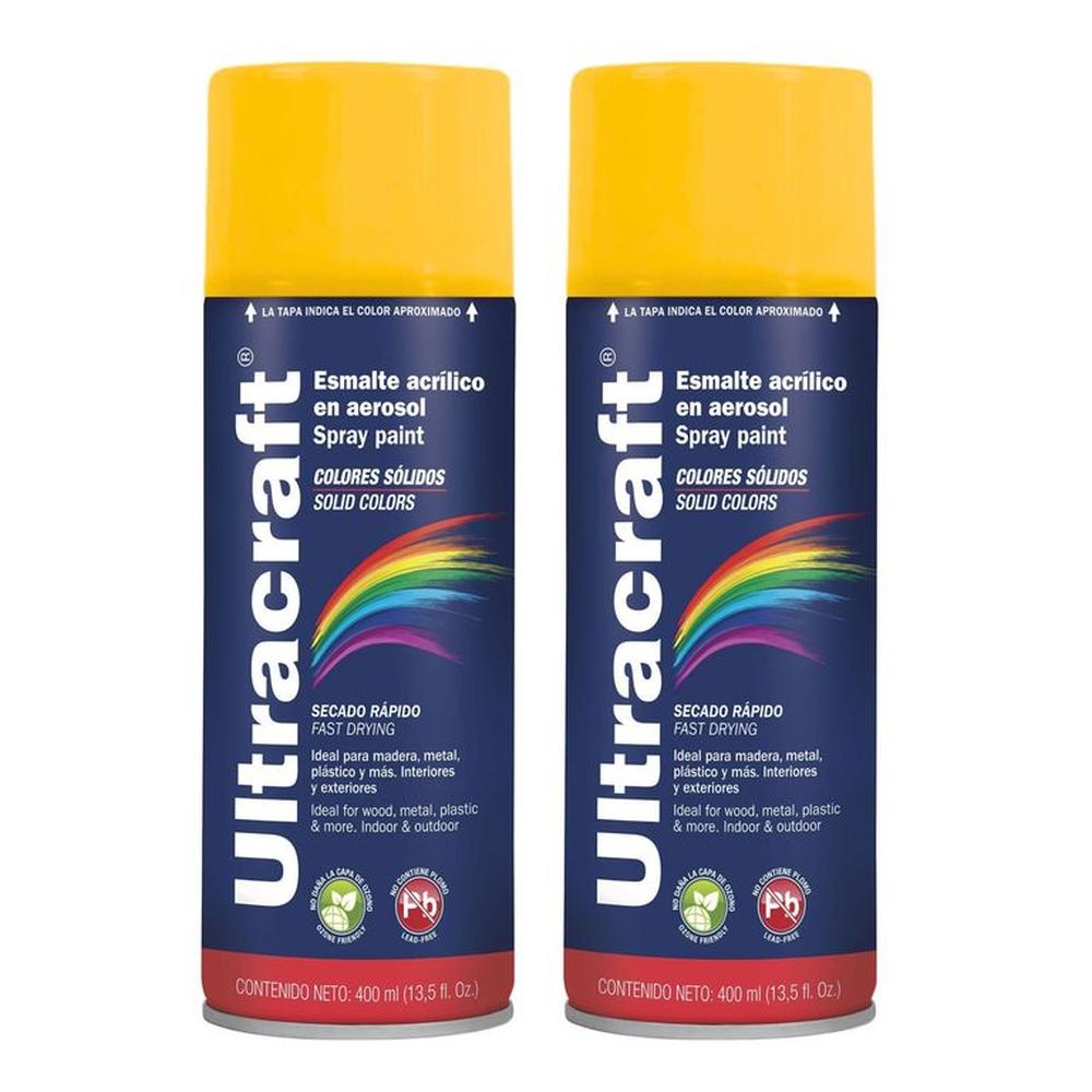 Pintura spray color amarillo CAT,  pack 2 unidades ULTRACRAF TRUPER