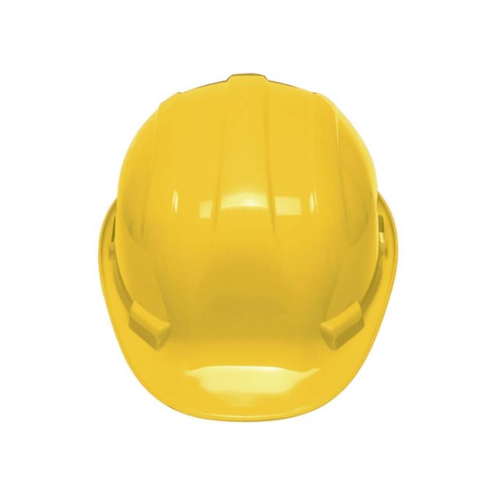 Casco amarillo para operarios con ajuste de intervalos