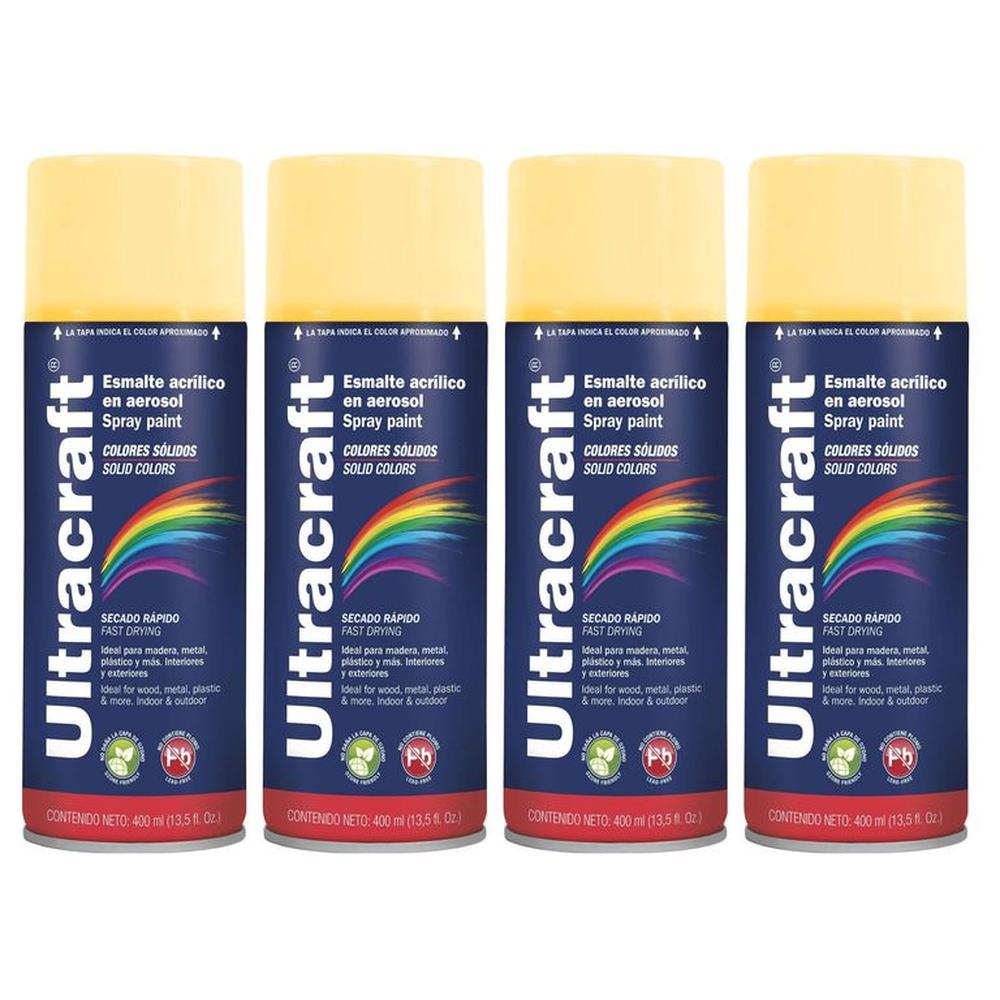 Pintura spray color marfil, pack 4 unidades ULTRACRAF TRUPER
