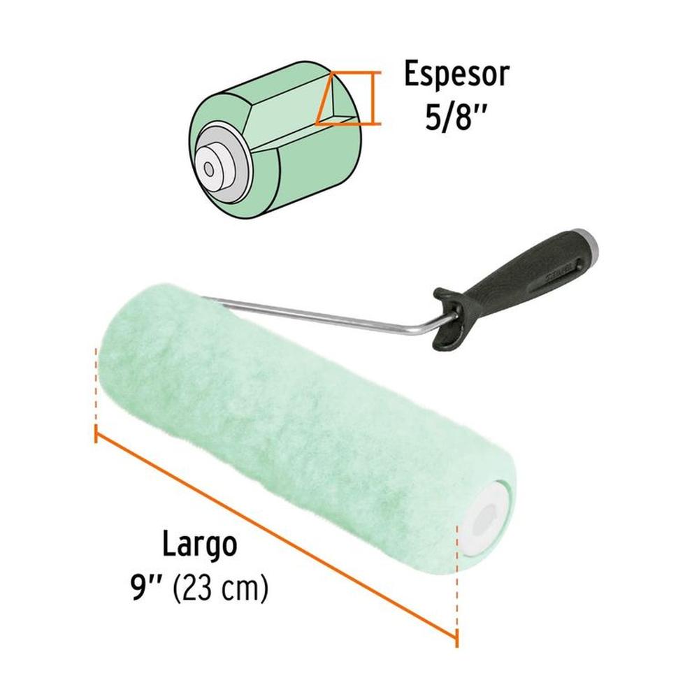 Rodillo para pintar 9 x 58 superficies poco rugosas Truper