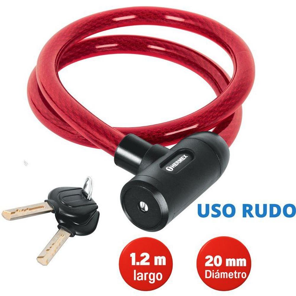 Candado cadena de bicicleta USO RUDO con llave 20 mm