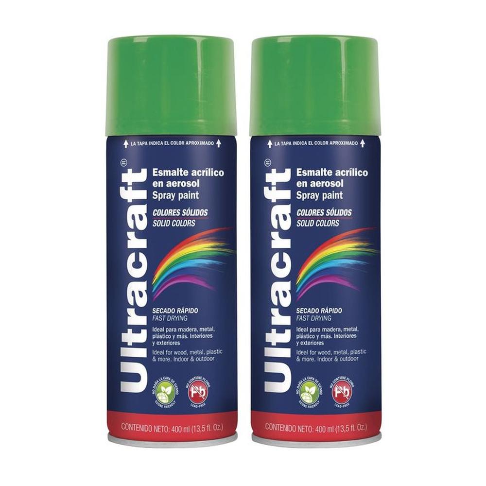 Pintura spray color VERDE IRLANDÉS, 2 UNIDADES ULTRACRAF TRUPER