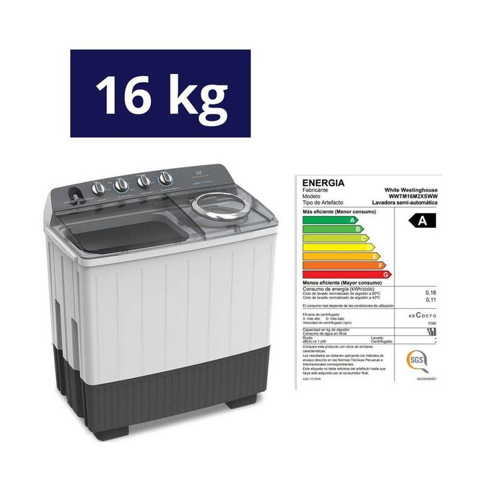 Lavadora Semiautomática 16KG WWTM16M2XSWW Westinghouse