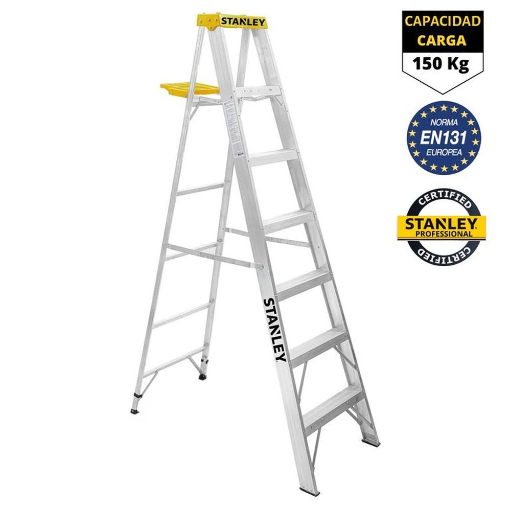 ESCALERA TIJERA 6 PELDAÑOS ALUMINIO STANLEY