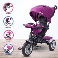 Triciclo Guiador Reversible para Niño EBABY «ZOE» PINK