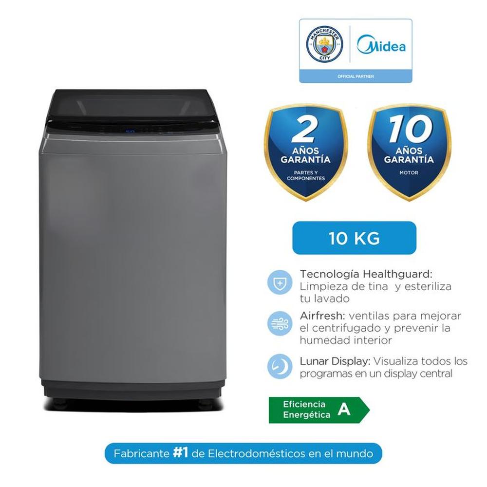 Lavadora Automática MA200W100G-PE Carga Superior Midea 10KG Gris