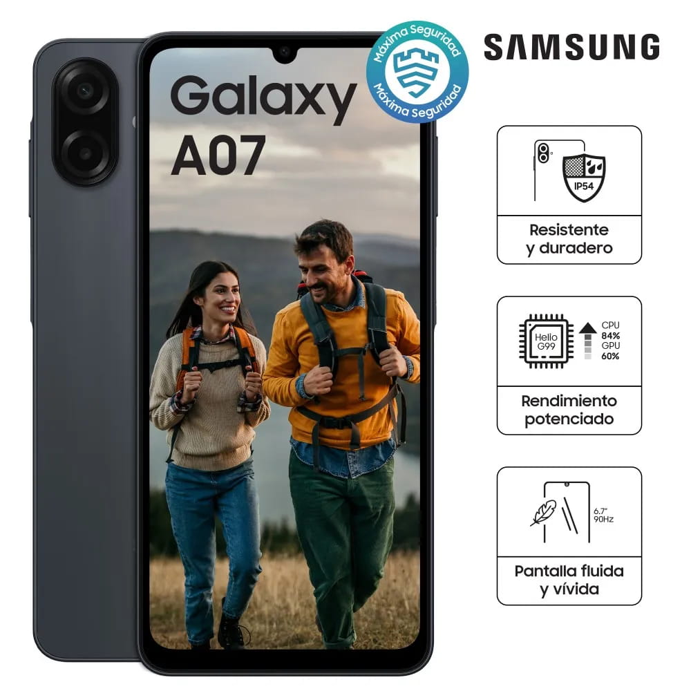 Celular Samsung Galaxy A07 4GB 64GB ROM 6.'' Negro