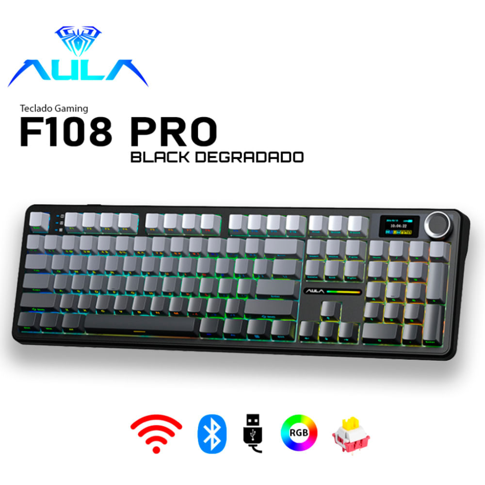 TECLADO AULA F75 MAX INALAMBRICO INGLES BLACK DEGRADADO