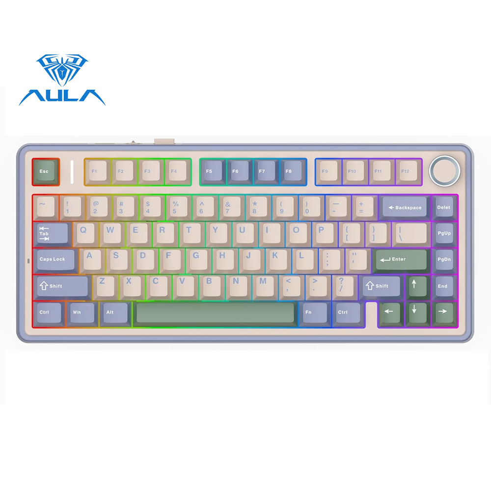 TECLADO AULA F75 RGB INALAMBRICO ESPAÑOL PASTEL REAPER-SWITCH
