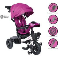 Triciclo Guiador ARIA 334 USB Bluetooth Morado