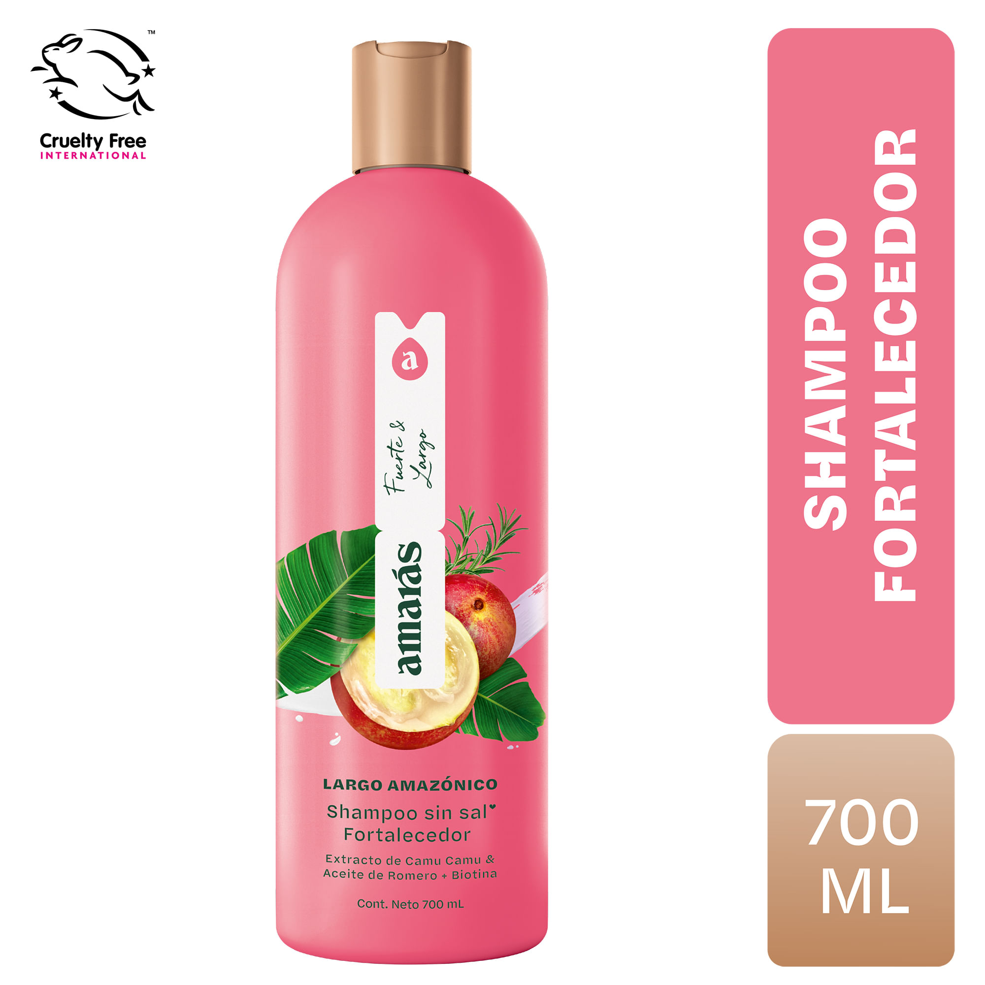 Shampoo sin Sal AMARÁS Largo Amazónico Frasco 700ml