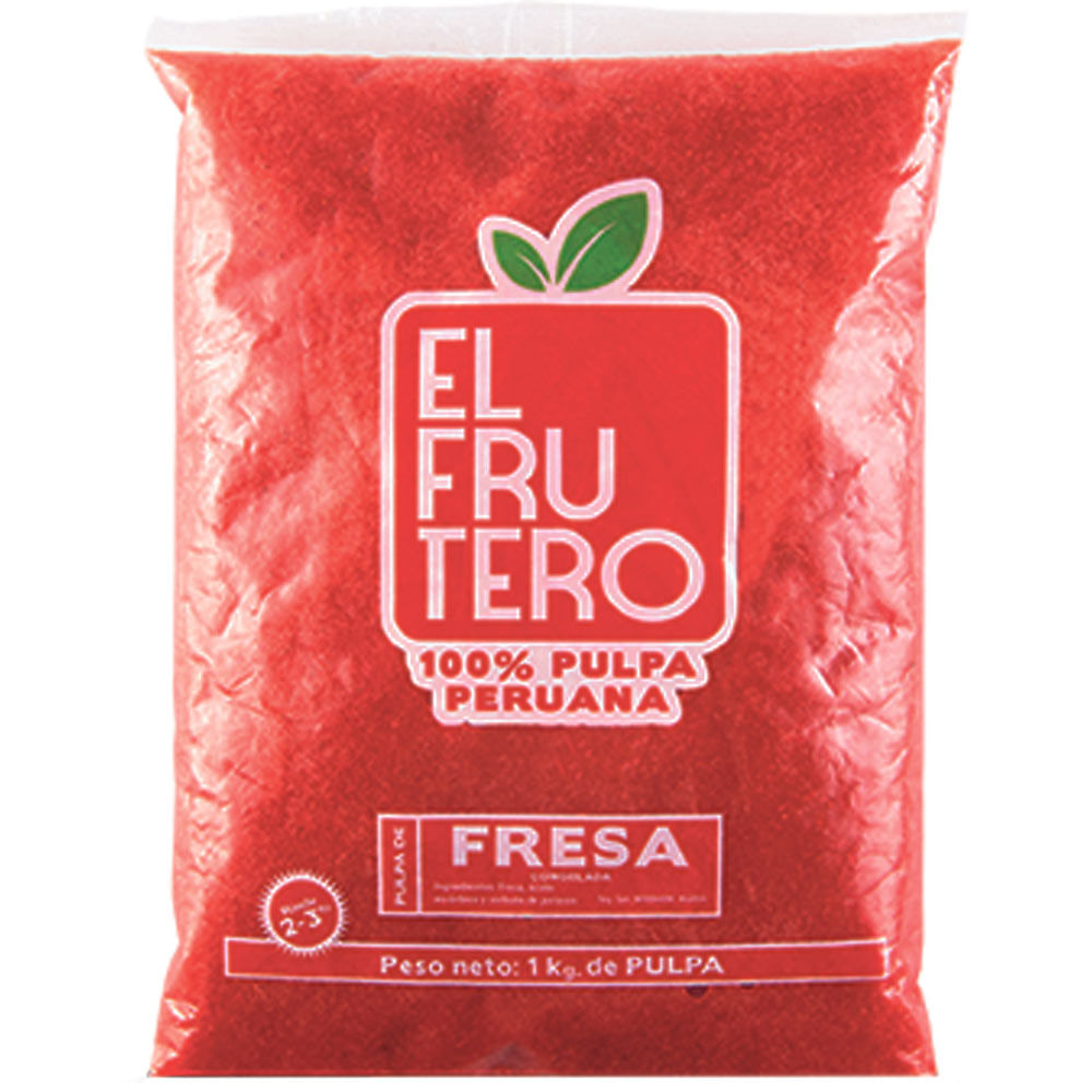 Pulpa de Fresa Congelada EL FRUTERO Bolsa 1kg
