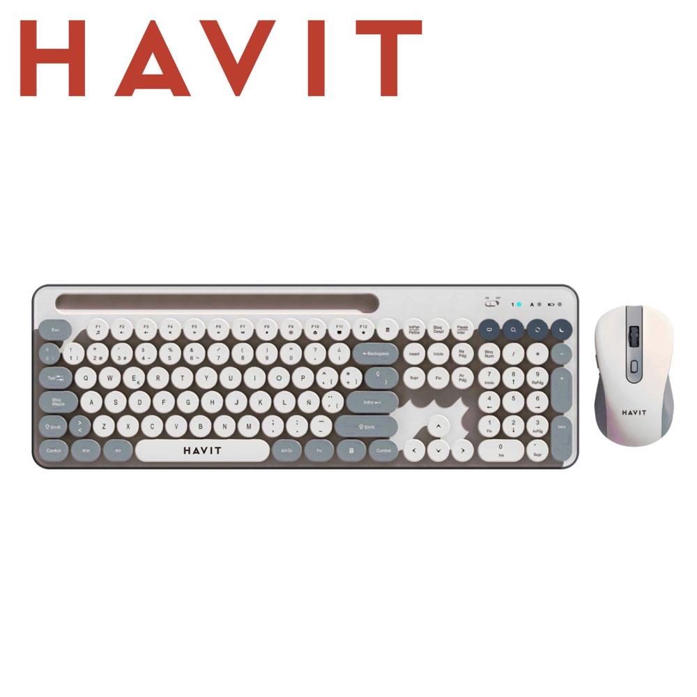 KIT TECLADO Y MOUSE INALAMBRICO HAVIT KB832GCM GRIS