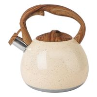 Tetera Silbadora Acero Inox Acabado Granito 5 Litro Crema