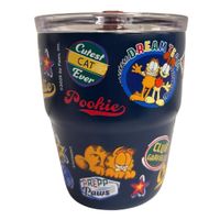 Mug vaso con cañita Garfield Chibi 480 ml azul