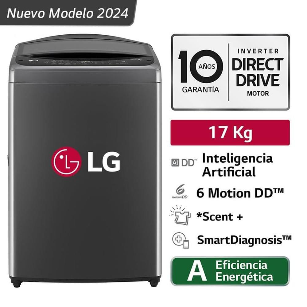 Lavadora LG 17Kg Carga Superior Inteligencia Artificial WT17BV6T Negro