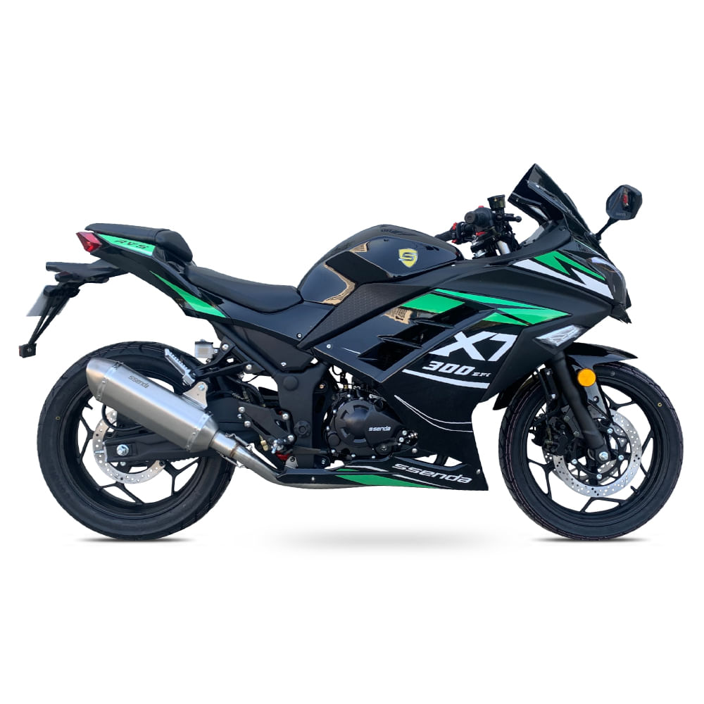 Motocicleta Ssenda Pistera SS300 X7 Negro Verde