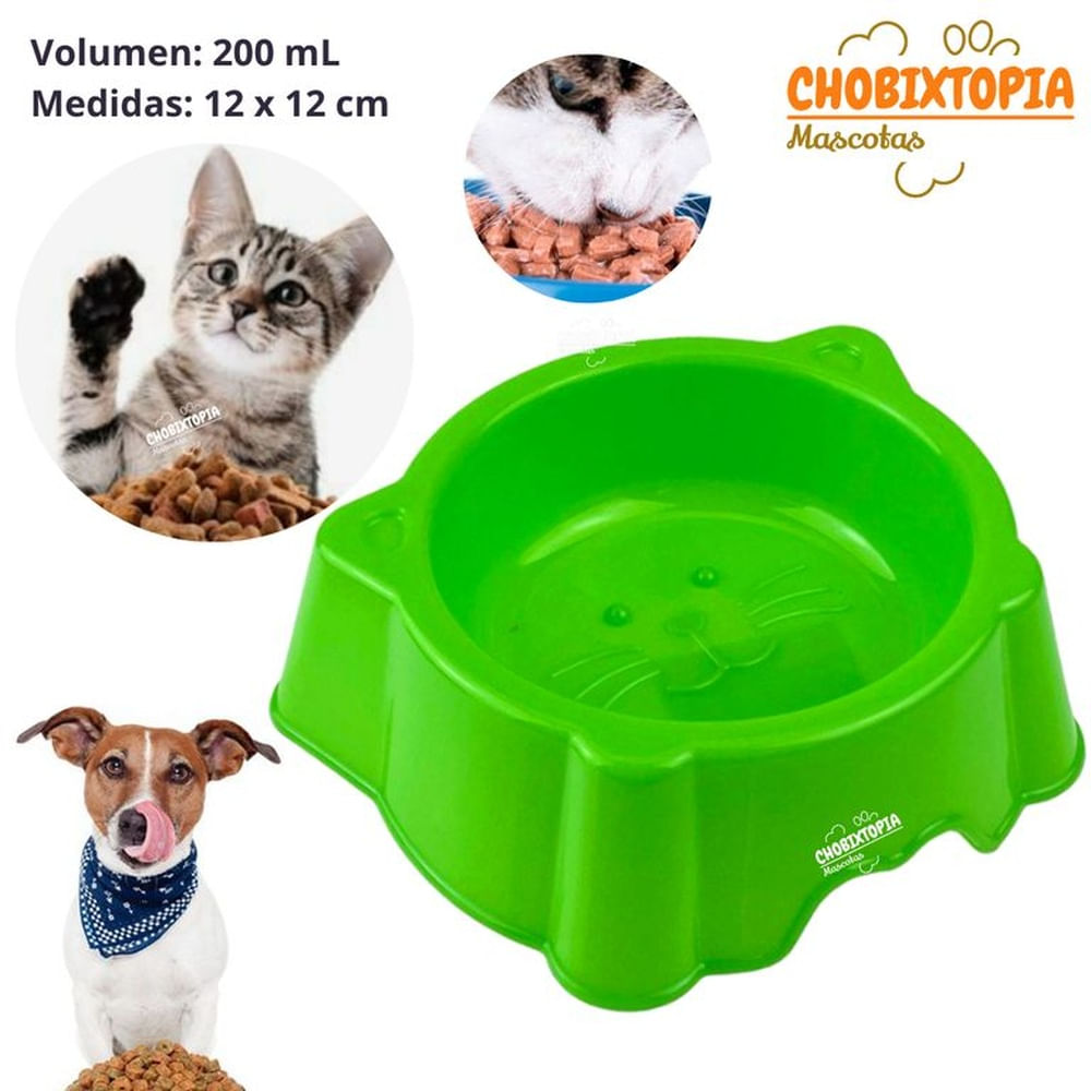 PLATO PARA MASCOTA OREJITAS VERDE LIMON INTENSO x 200 ML