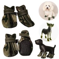 ZAPATOS IMPERMEABLES PERROS MASCOTAS VERDE DISEÑO MILITAR -L
