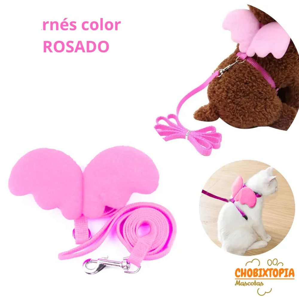ARNES CON ALAS Y CORREA TALLA XS - ROSADO
