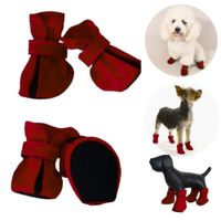 ZAPATOS IMPERMEABLES PARA PERROS MASCOTAS GRANATE-XS