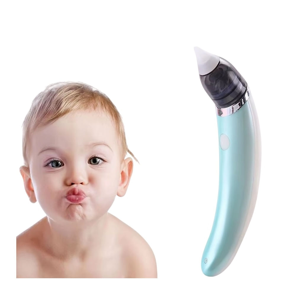 Aspirador Nasal Eléctrico Para Bebé acero Verde
