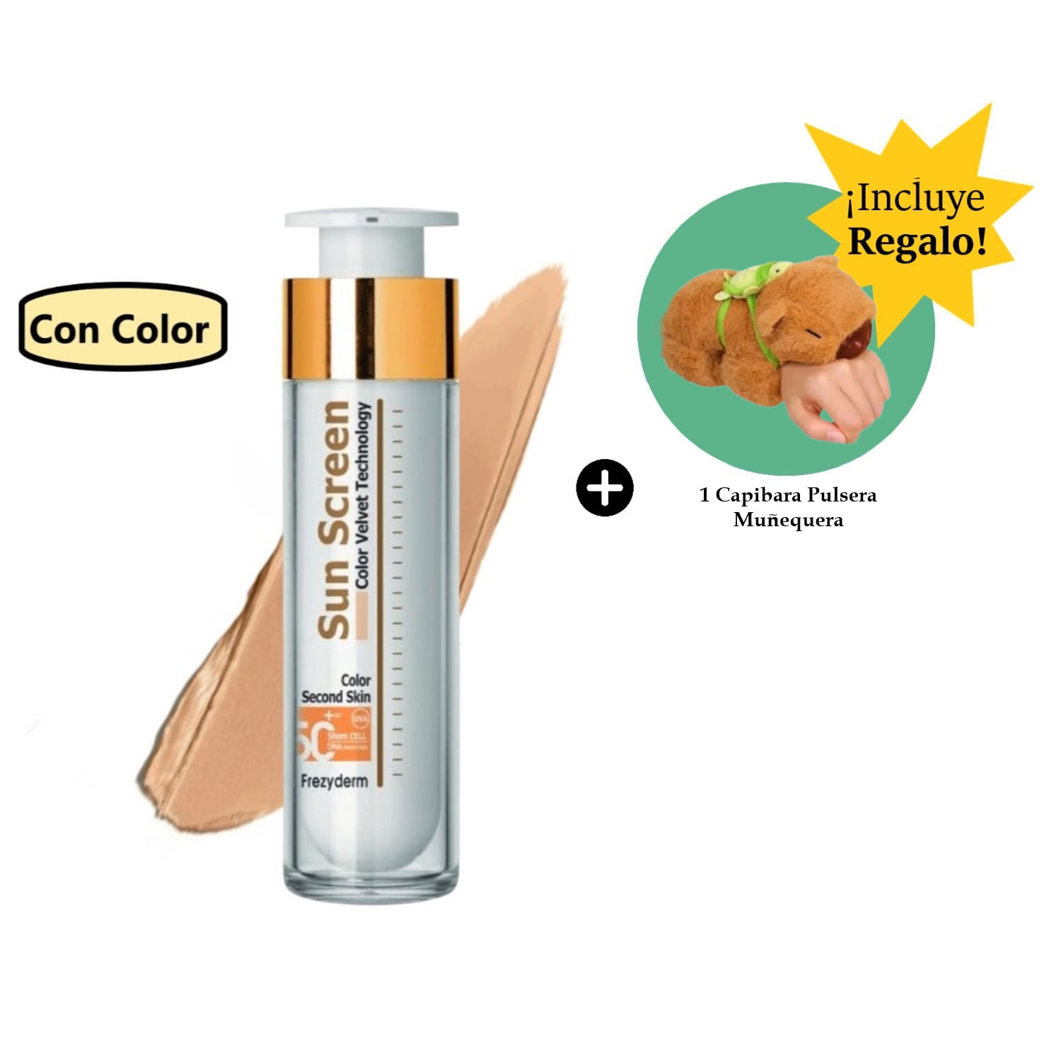 Frezyderm Velvet Sunscreen Color Face 50Ml más Pulsera Capibara Marrón