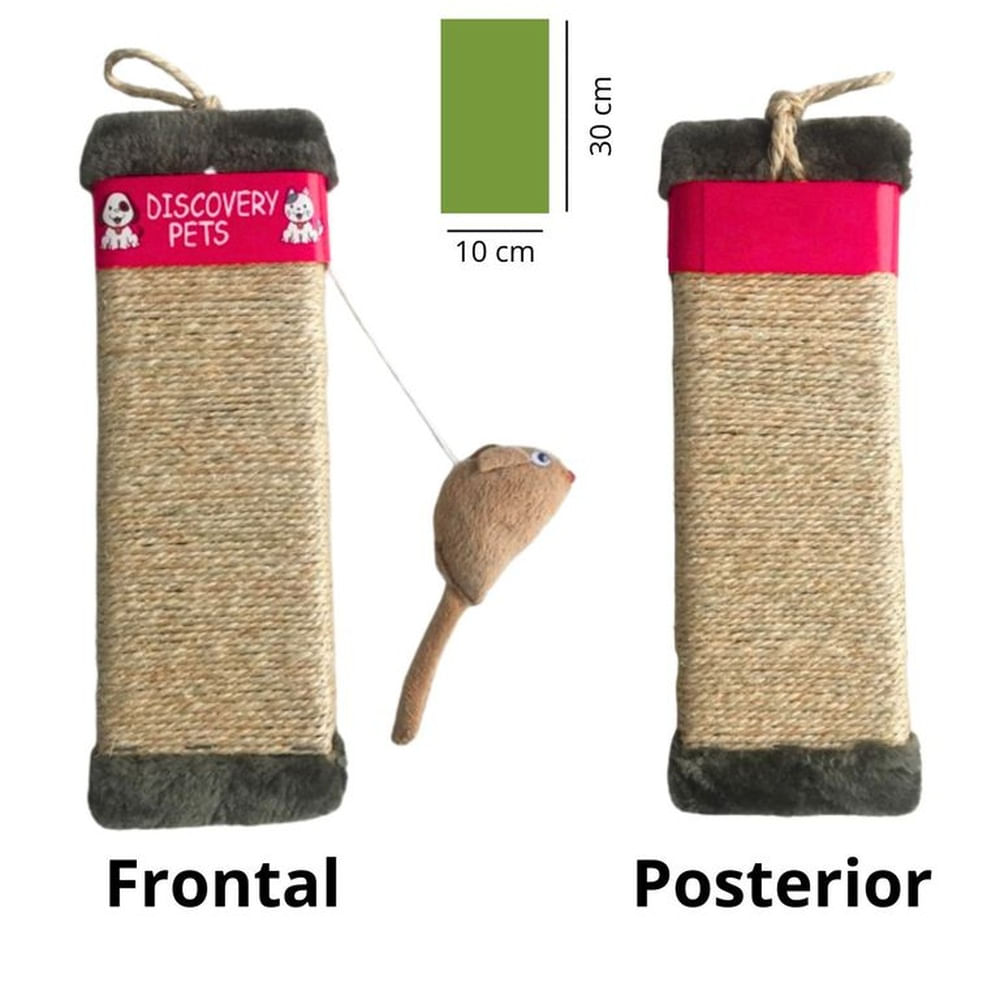 RASCADOR PARA GATO FORMA DE TABLA-VERDE OLIVO.