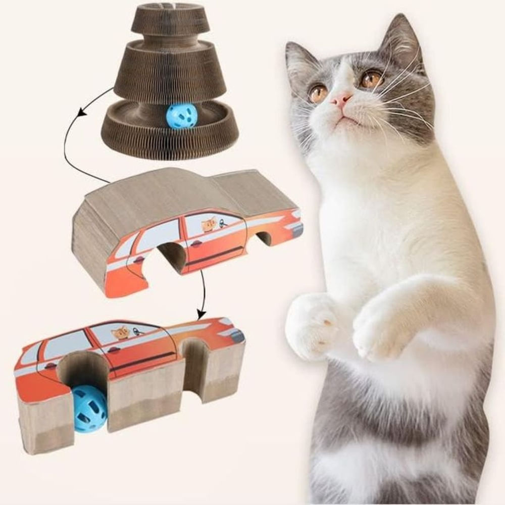 RASCADOR PARA GATOS FORMA DE CARRITO.