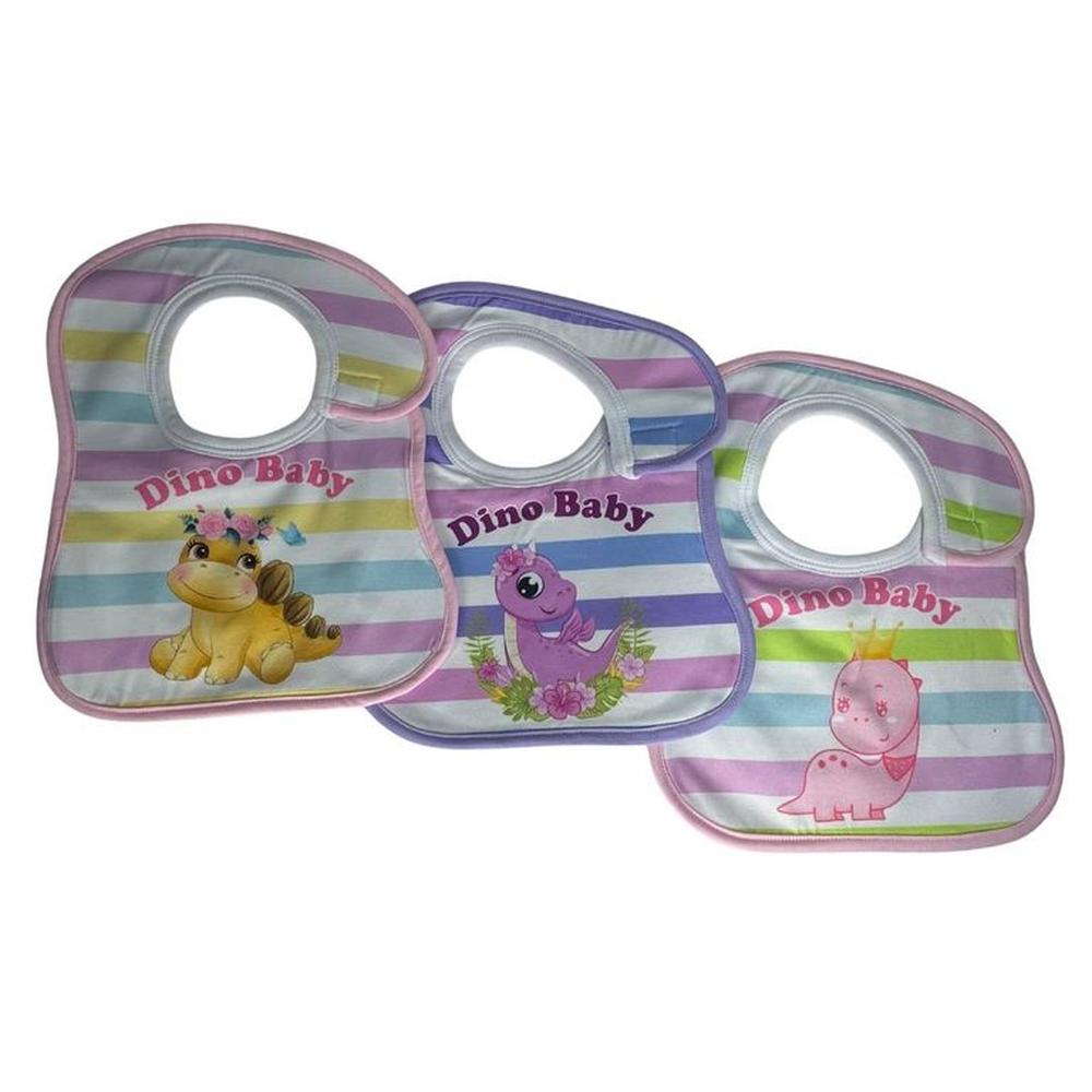 Pack De 3 Baberos De Algodón Dino