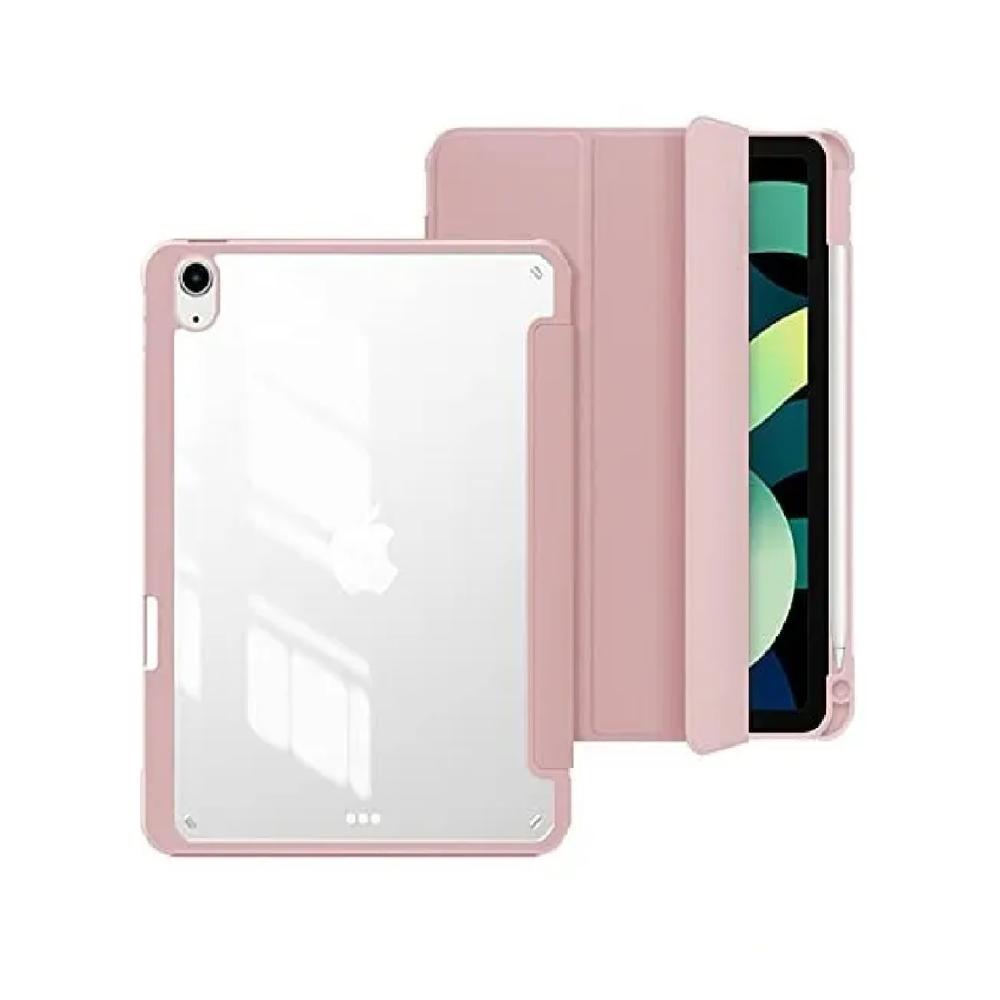 Smart Cover Ipad 10.2 Desmontable Imantada Tapa Transparente Rosado