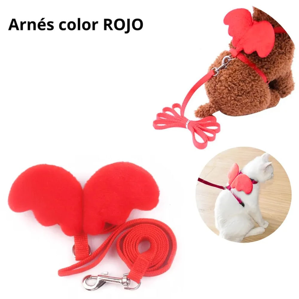 ARNES CON ALAS Y CORREA TALLA S - ROJO