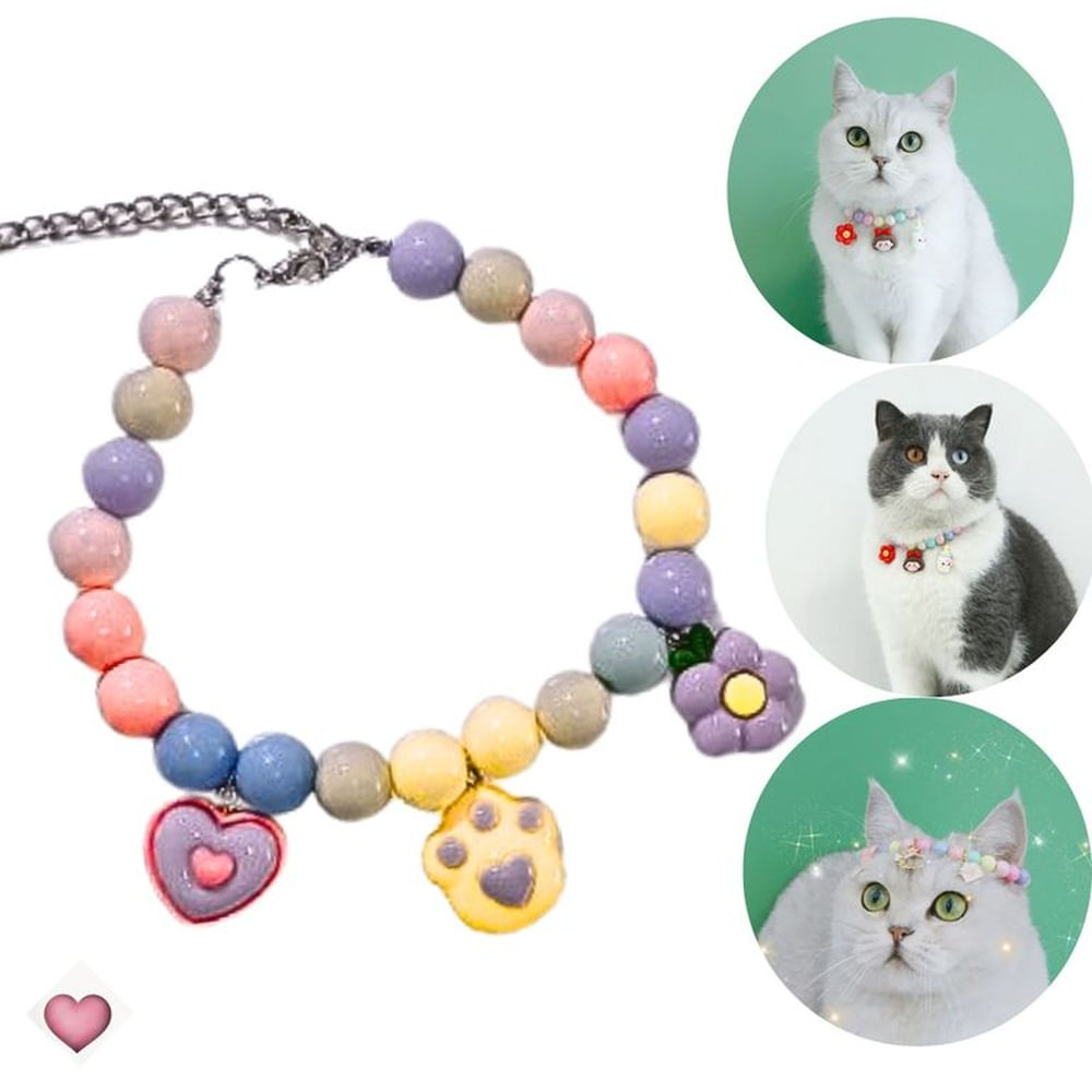 COLLAR PERLAS DE COLORES CORAZÓN