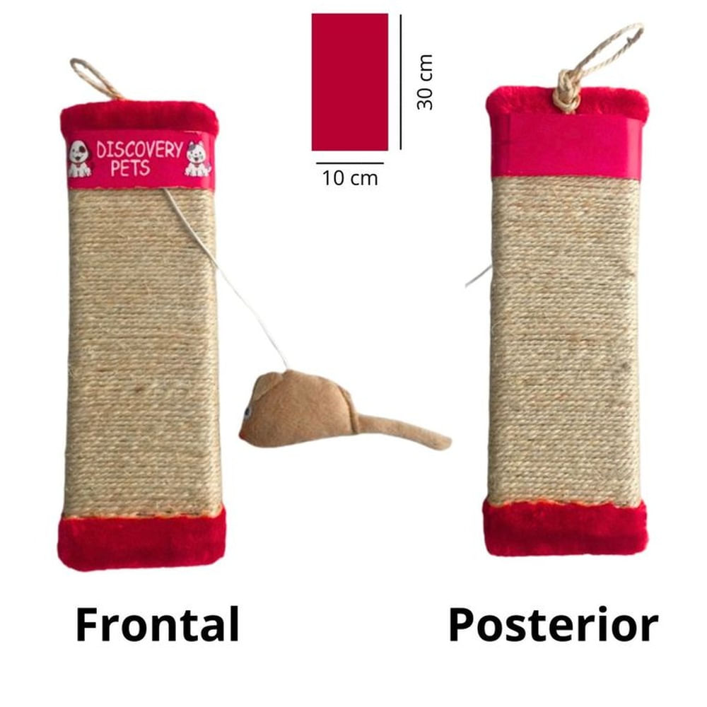 RASCADOR PARA GATO FORMA DE TABLA-ROJO.