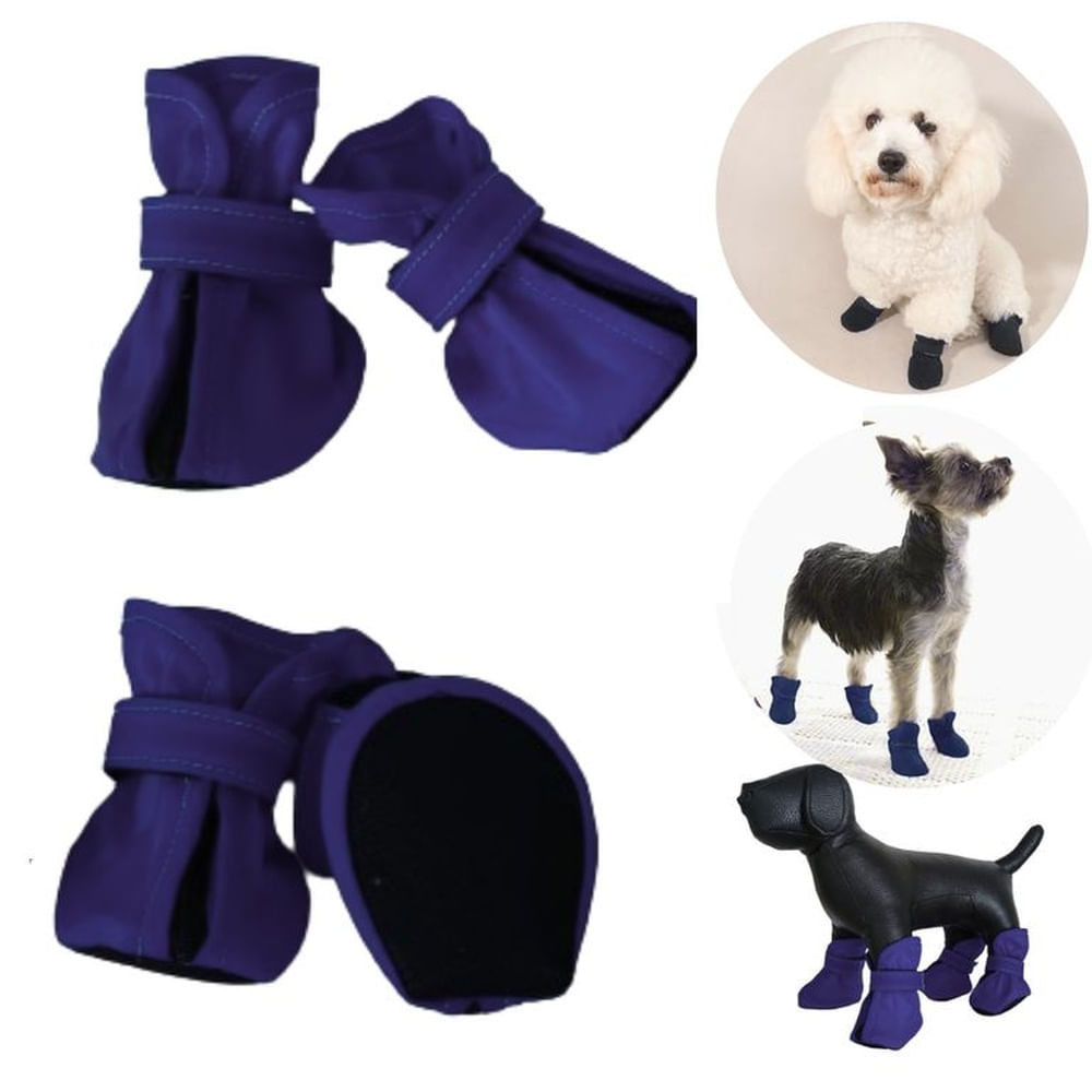 ZAPATOS IMPERMEABLES PARA PERROS Y MASCOTAS AZUL NOCHE-S