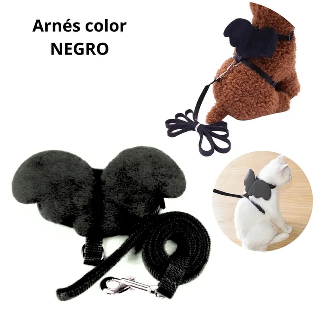 ARNES CON ALAS Y CORREA TALLA S - NEGRO
