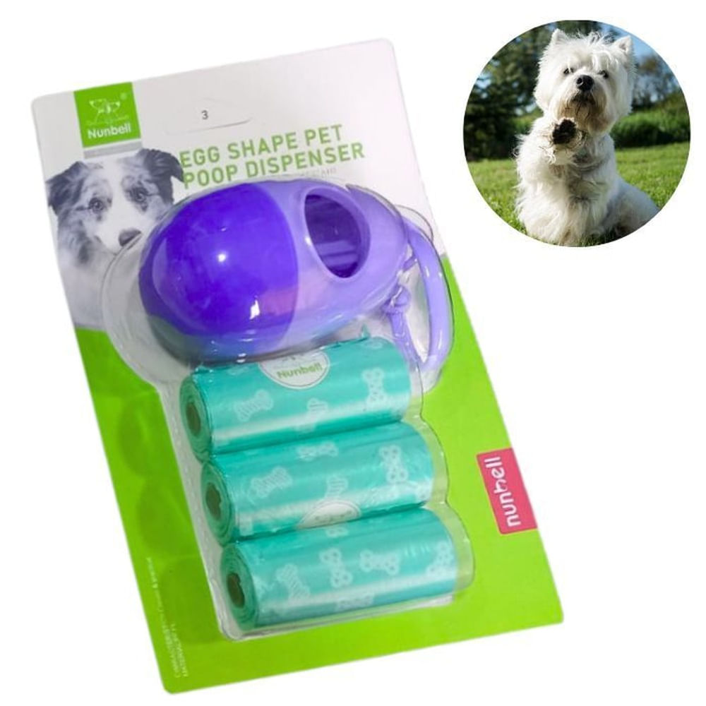 PORTA BOLSAS NUNBELL PARA DESECHOS CELESTE - CON 3 REPUESTO